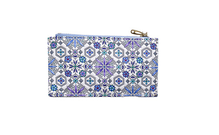 【浅草文庫】フラグメントケース〈花菱柄〉(カラー：ブルー)