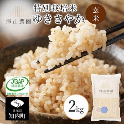 ふるさと納税 知内町 玄米 ゆきさやか 2kg 特別栽培米産地直送《帰山農園》
