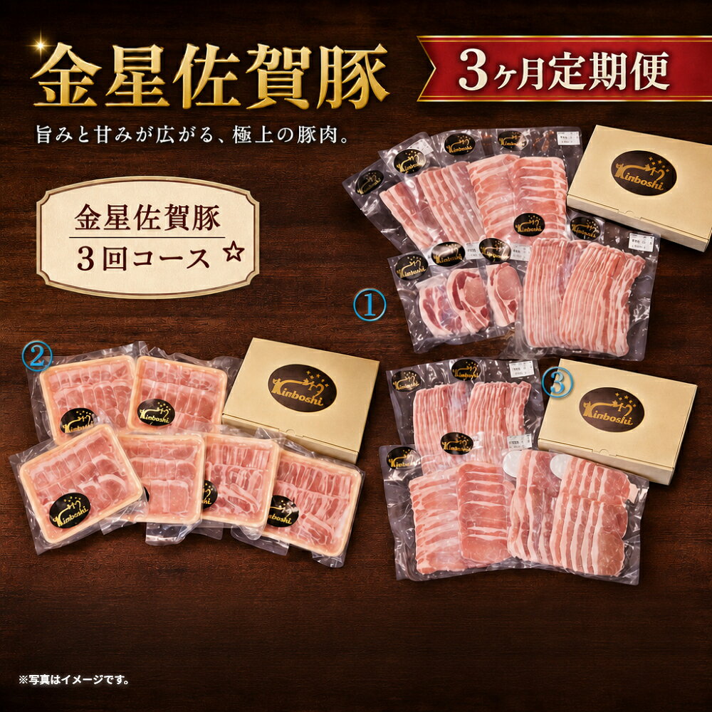 【ふるさと納税】金星佐賀豚（精肉）お楽しみ3回コース