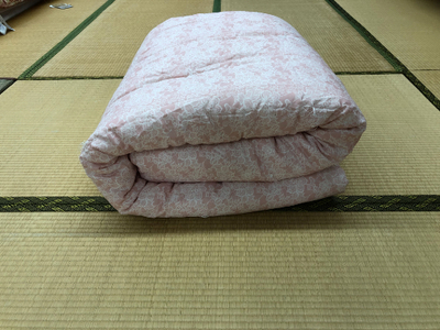 もめん綿入り（コットン100％）　肌掛け布団　二重ガーゼタイプ（ローズピンク）【CW105W1】