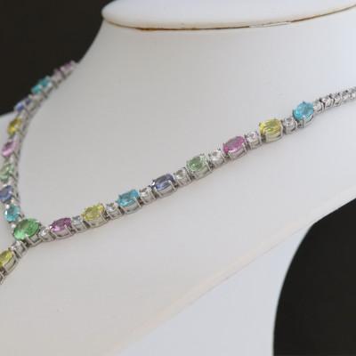 ふるさと納税 山梨市 プラチナファンシーカラーストーンYネックレス【FCS34.37ct・長さ40cm】G5624 |  | 02