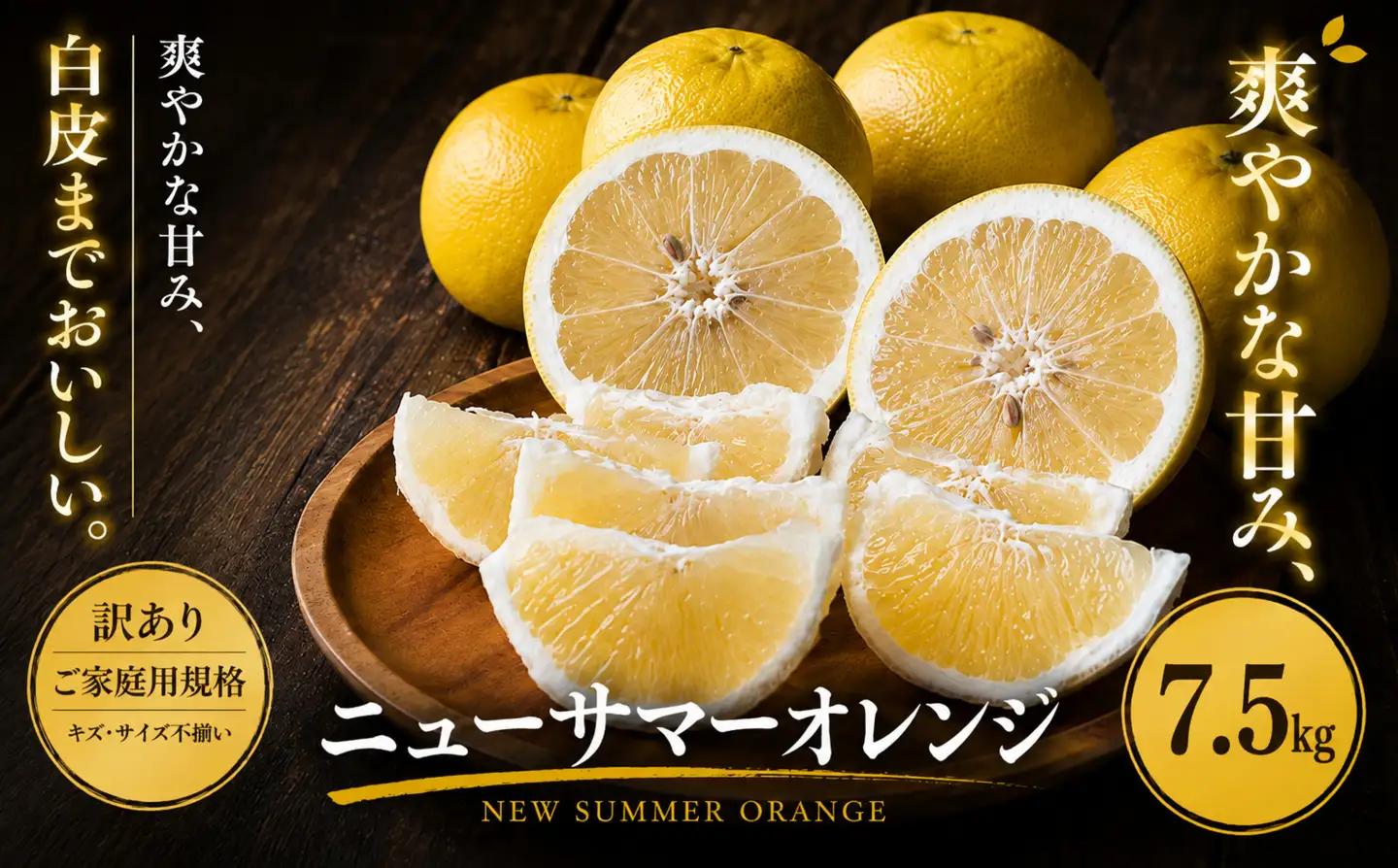 ＜訳あり 愛媛県産ニューサマーオレンジ 合計約7.5kg＞『2027年4月中旬～5月下旬迄に順次出荷予定』 日向夏 小夏 甘い ご家庭用 果汁 果物 くだもの フルーツ みかん オレンジ 柑橘 人気柑橘 特産品 株式会社OSN 愛媛県 西予市【常温】OOS0011