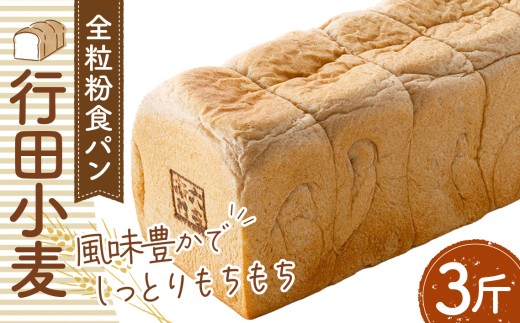 全粒粉食パン「行田小麦」3斤　約1200g ／ 食パン 香ばしい もちもち 埼玉県 特産品 No.335