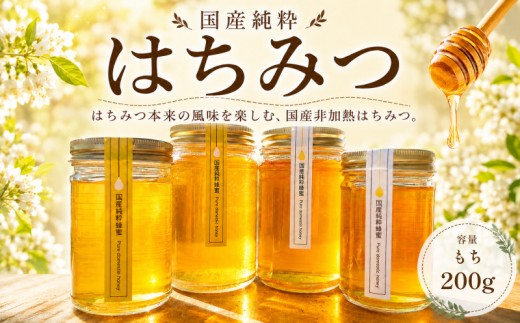 【国産はちみつ】はちみつ（もち） 200g 瓶詰め / 無添加 非加熱 国産 天然 純粋 非加熱 無調整 もち 甘い 濃厚 常温 風邪予防 純粋はちみつ 純粋はちみつ 天然はちみつ 天然蜂蜜 はちみつ ハチミツ hatimitu hachimitsu ハニー おいしい ギフト プレゼント 贈り物 福岡県 柳川市 / 沖養蜂場