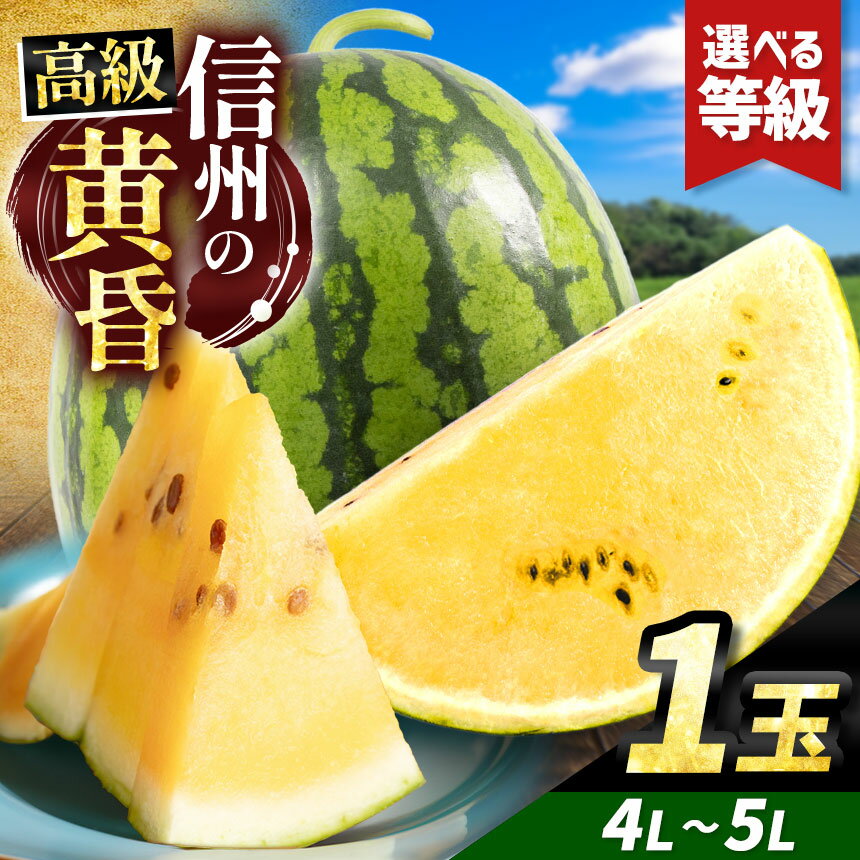 【ふるさと納税】先行予約【選べる】信州波田産 甘いスイカ！ 信州の黄昏 ( 金色羅皇 ) 4L～5Lサイズ 1玉｜ふるさと納税 長野県 信州 松本 果物 フルーツ すいか スイカ 西瓜 金色羅皇 贈答 季節限定 甘い くだもの ふるーつ