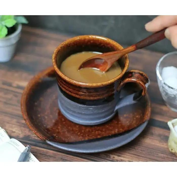 信楽焼 飴時雨コーヒーカップ＆ソーサー 陶器 おしゃれ