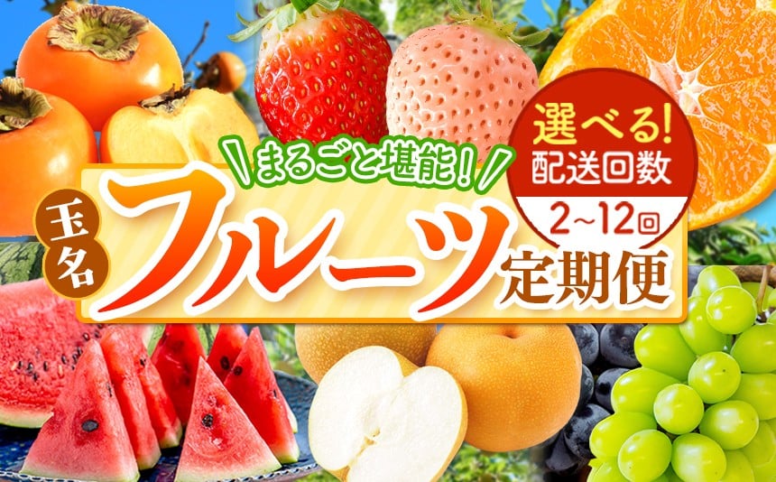 
            【 定期便 】 まるごと 堪能 ！ 人気 フルーツ 選べる 発送回数 2回 ～ 12回 |（ いちご 白いちご みかん 不知火 デコポン スイカ メロン ぶどう シャインマスカット 梨 柿 果物 ） フルーツ定期 フルーツ定期便 果物定期便 果物定期 定期便 フルーツ 果物 熊本県 玉名市
          