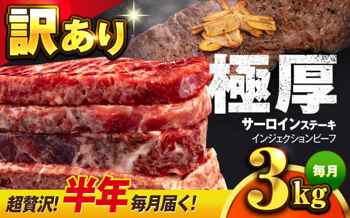 
【全6回定期便】【訳あり】サーロインステーキ 牛肉 3kg 訳アリ 肉 ギフト ジューシー やわらか 人気 バーベキュー BBQ キャンプ 横須賀【コロワイドMD神奈川工場】 [AKAH016]
