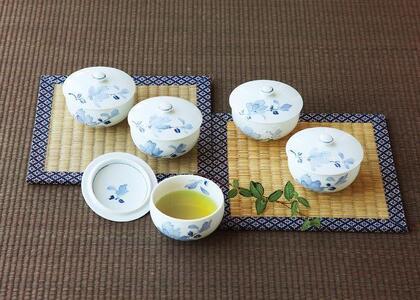 【波佐見焼】　土瓶急須と蓋付き来客お湯呑 辻が花 【西海陶器】１ １１557