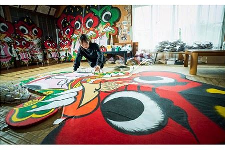 鬼凧（90cm） 《壱岐市》【鬼凧工房　平尾】[JCK001] おんだこ たこ タコ 特産品 郷土玩具 伝統民芸品 伝統工芸品 27000 27000円  コダワリ凧 こだわり凧 おすすめ凧 おススメ