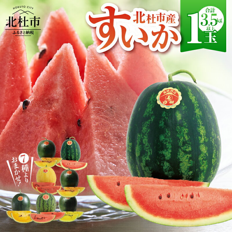 【ふるさと納税】 北杜市 白州産 すいか 1玉 3.5～5キロ 7種類からおまかせ 2026年先行予約 フルーツ 数量限定 期間限定 スイカ 甘み すいかばか！ こだわりのすいか セレブシリーズ 名水甲羅 令和8年産 西瓜 7月中旬頃～順次発送 産地直送 冷蔵発送 送料無料