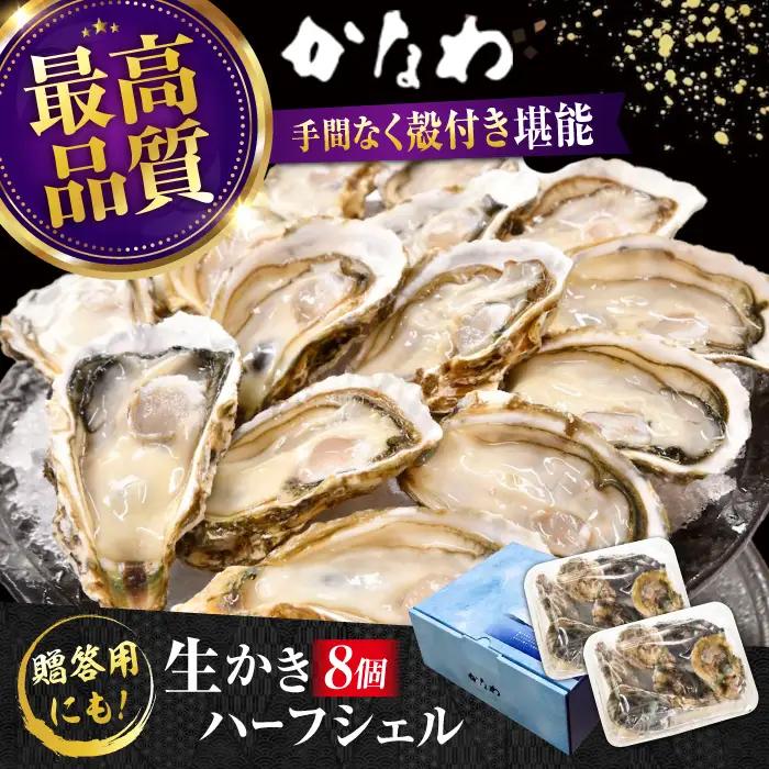 生牡蠣殻付き開殻8個 牡蠣[XBP009]