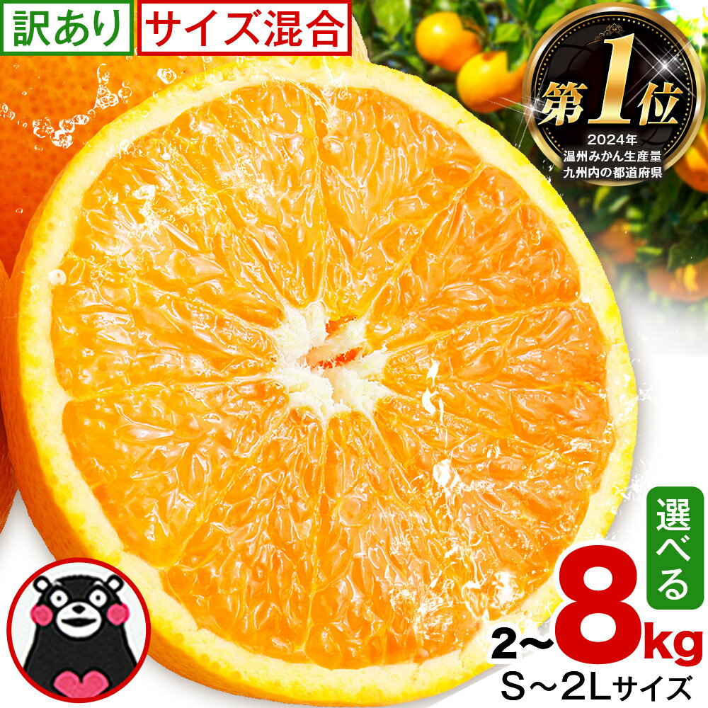 【ふるさと納税】みかん 訳あり くまもとみかん 約8kg 約5kg 約2kg S-2Lサイズ サイズ混合 ご家庭用《7-14日以内に出荷予定(土日祝除く)》 フルーツ サイズ混合 秋 旬 柑橘 小玉 中玉 大玉 熊本県 荒尾市 熊本県産 荒尾市産含む