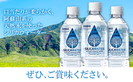 【3ヶ月定期便】シリカウォーター 阿蘇山系の天然水 500ml×42本 3回 株式会社サンコー熊本営業所 《お申し込みの翌月から出荷》シリカ水 飲料水 ドリンク 飲料 ペットボトル 天然水 軟水 鉱水