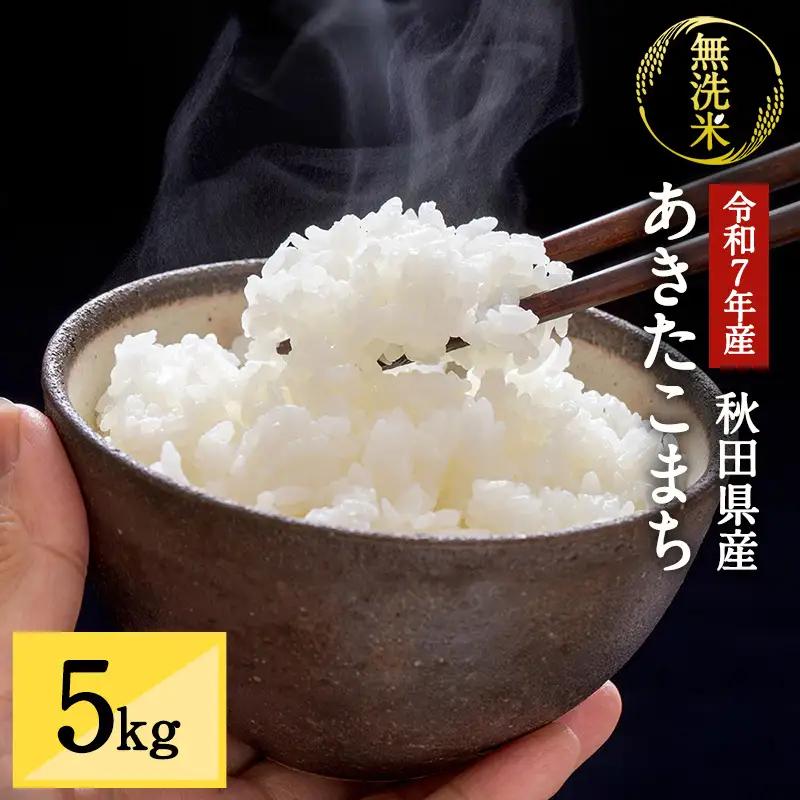 【令和7年産米】あきたこまち 無洗米 5kg あきたこまち [B3-15702]