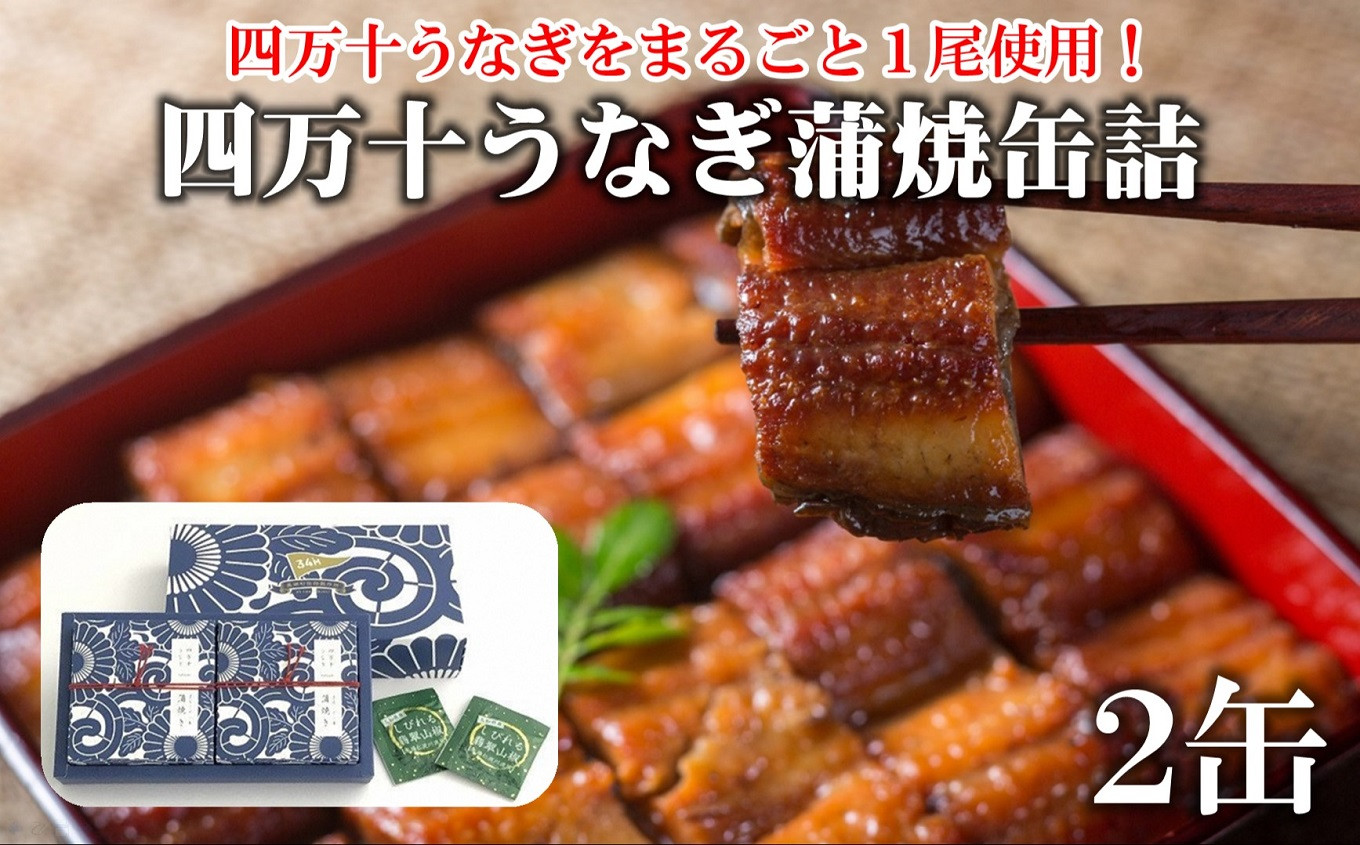 
［1421］四万十うなぎ 缶詰 蒲焼 2缶セット（山椒付き）
