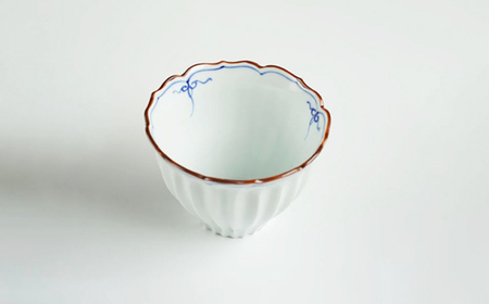 【波佐見焼】桔梗渕菊彫小鉢 渕瓔珞（青） 2点セット【FOURGRACE】[UG10]