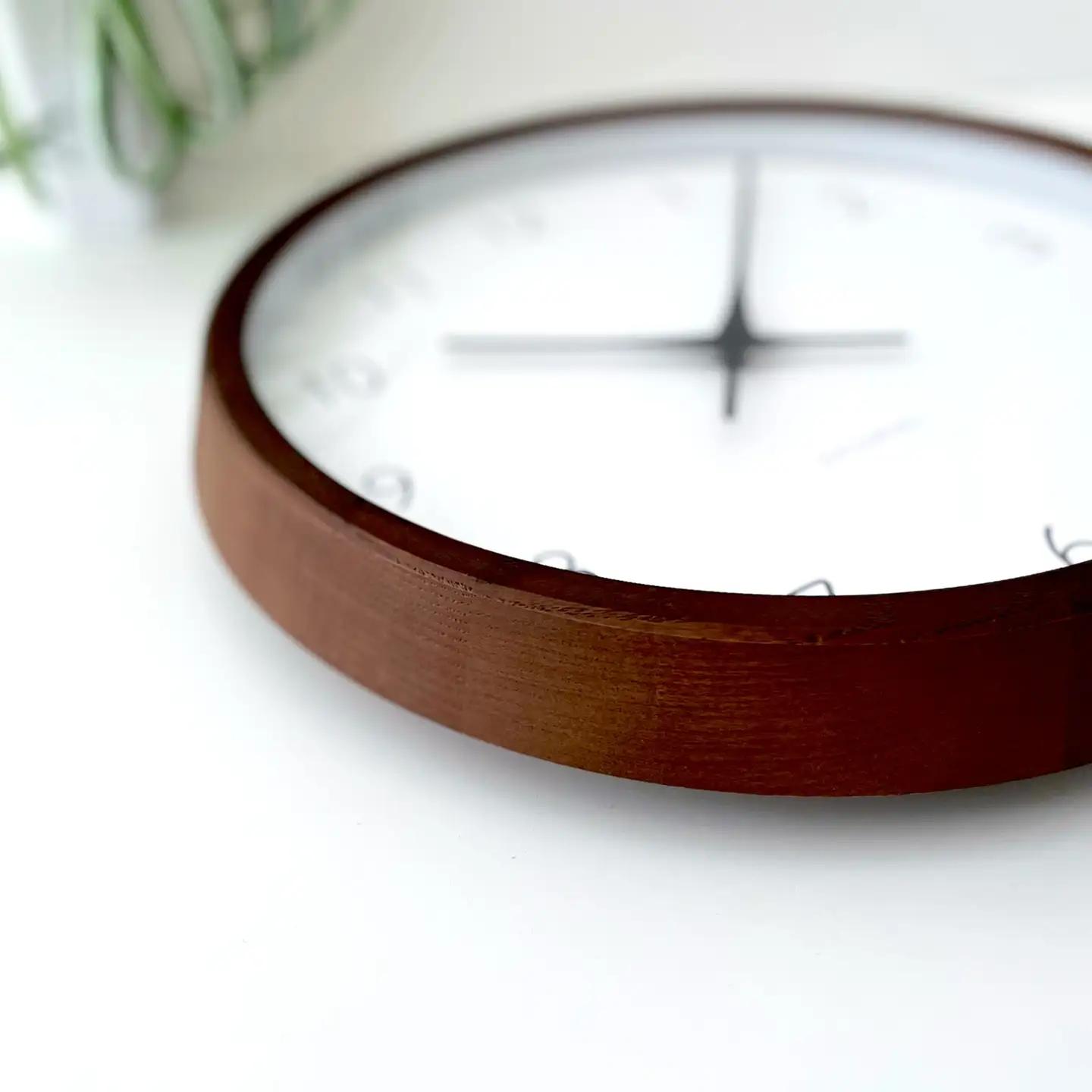 KATOMOKU muku clock 7 ≪km-60BR≫木製掛け時計(ブラウン/スイープムーブメント(連続秒針))【B25-BR-1】
