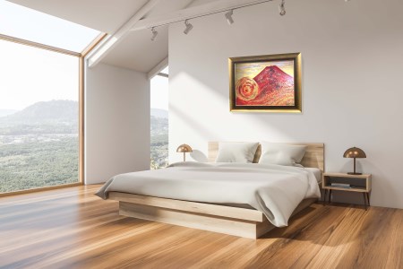 富士山溶岩パワーアート「北麓の赤富士」