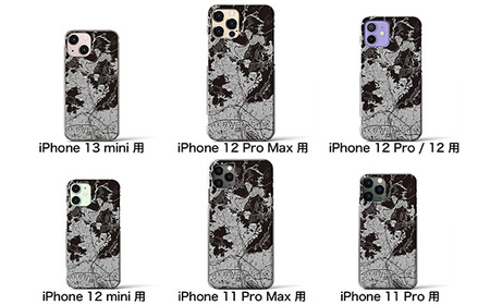 【川西】モノトーン地図柄iPhoneケース（クリアタイプ） iPhone 12 ／ 12 Pro 用［No.323-10］