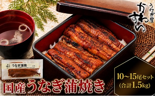 
                  うなぎ 蒲焼き 国産 10～15尾 合計1.5kg以上 タレ20個付き 鰻 ウナギ かば焼き 長焼き 冷凍 真空パック 湯せん 土用の丑の日 うな丼 うな重 ひつまぶし 惣菜 セット かわすい 国産うなぎ 鰻蒲焼 うなぎ蒲焼 専門店 川口水産 香川県 東かがわ市 46312848
                