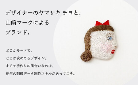 【ファクトリー製造の刺繍イヤリング raccan［ラッカン］】garden A『hana kanmuri』朱[CDX011]