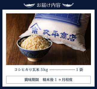 a10-596　令和5年産新米 玄米 5kg コシヒカリ