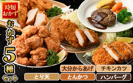 下ごしらえ済み おかず5種セット (5種・合計2.3kg) からあげ 唐揚げ とり天 チキンカツ とんかつ ハンバーグ 冷凍 惣菜 お弁当 簡単 時短 【DH310】【ネクサ】