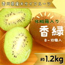 【ふるさと納税】香緑（キウイフルーツ）1.2kg 8～10個 化粧箱入り【予約受付中！令和7年11月中旬頃より発送！】〔提供：有限会社マミィギフトカガワ〕甘い 濃い緑色 期間限定 キウイ