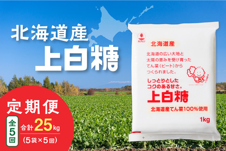 【5回定期便】ホクレンの上白糖1kg×5袋【 定期便 てん菜  北海道産 砂糖 お菓子 料理 調味料 ビート お取り寄せ 北海道 清水町  】_S012-0069