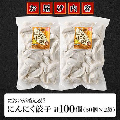 ふるさと納税 直方市 においが消える!?にんにく餃子 50個×2袋 |  | 01
