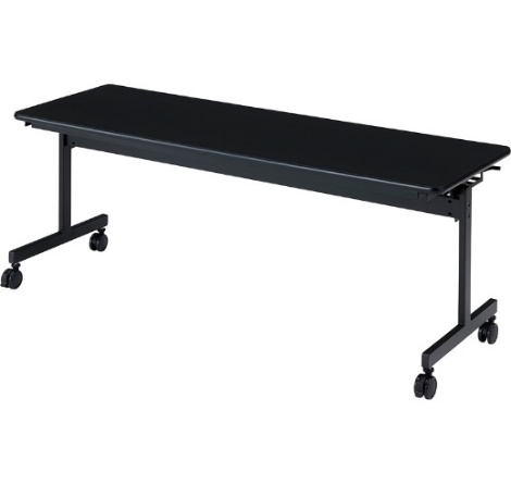 ミーティングテーブル 1800×600 KV1860-BK1（3.ブラック） スタッキング テーブル キャスター デスク 愛西市 / タック株式会社[AEAH023-3]