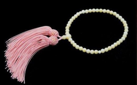 白サンゴ 珊瑚 片手数珠 贈答品 冠婚葬祭 レディース 房正絹 ピンク 高知県 須崎市