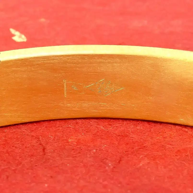 純金 24金 バングル ブレスレット 幅10mm 腕周り16cm 50g 純金 造幣局検定刻印付
