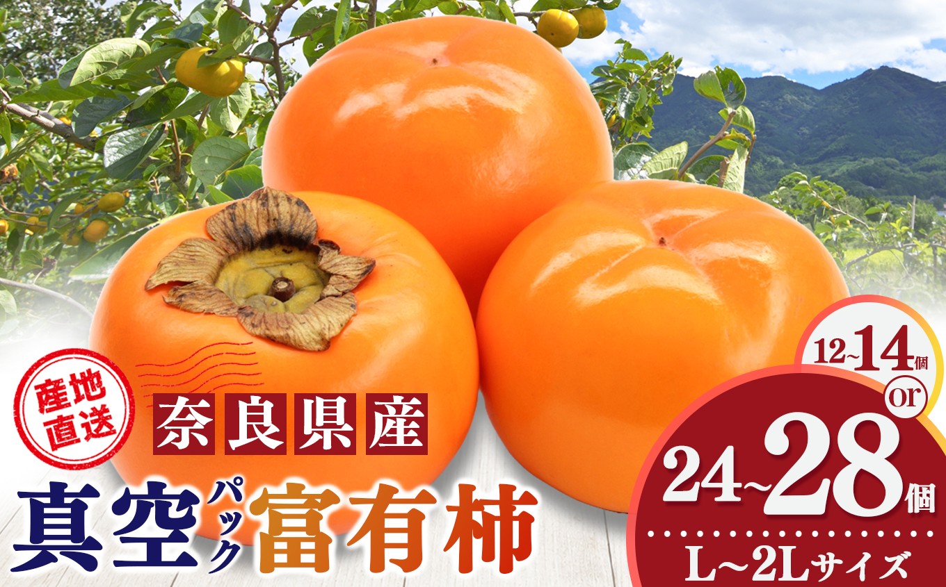 
                  【選べる内容量】12 個～14 個 or 24 個～28個 真空パックで 新鮮 ！ 貯蔵 富有柿 L ～ 2L サイズ |お年賀 フルーツ くだもの 果物 柿 かき カキ 富有柿 デザート 人気 国産 産地直送 果実 12月 順次発送 秋 旬 味覚 グルメ お取り寄せ 送料無料 大容量 農家直送 ビタミン タンニン 食物繊維 豊富 美容 健康 特産品 甘い 多汁 甘柿 杉原農園 | 奈良県 五條市
                