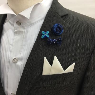 ふるさと納税 泉南市 ●ラペルピン3個(ブルー系)&ポケットチーフセット |  | 03