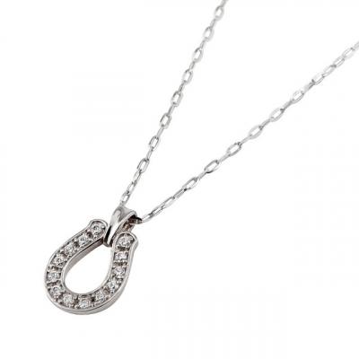 ふるさと納税 甲府市 【K18WG】馬蹄 ダイヤモンド メンズネックレス　J-465 |  | 01