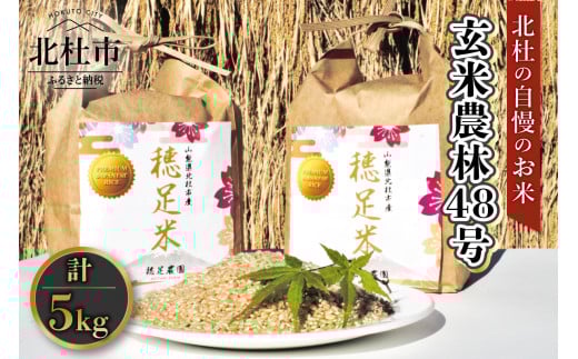 【令和7年度新米先行予約】【令和7年度米】玄米農林48号 5kg×1袋 米 令和7年度米 農林48号 玄米 5kg 自慢のお米 八ヶ岳 山梨県 北杜市