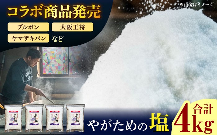 
                  【多数の企業とコラボ実績あり】五島列島の澄んだ海水を炊き上げてできた 漬物用塩 1kg×4袋 塩 しお 海塩 ソルト 海水 大容量 漬物 梅干し 調味料 【やがため】 [RBM005]
                
