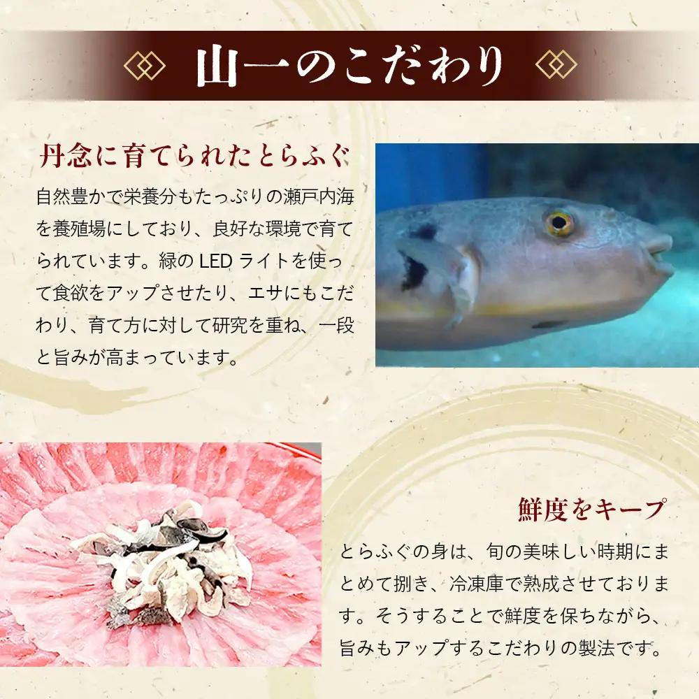 下松産　とらふぐお刺身（陶器皿）約3～4人前【引換券】 ／ お造り フグ 養殖 山口県 特産品 No.096