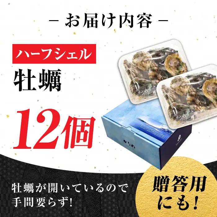 生牡蠣殻付き開殻12個 牡蠣[XBP010]