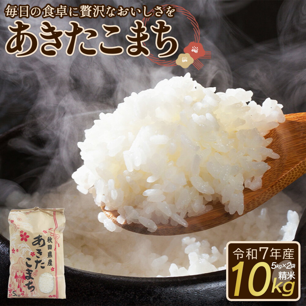【ふるさと納税】【令和7年産】あきたこまち（精米）10kg(5kg×2袋)　【95P9027】 こめ 米 コメ ごはん 藤田農園 秋田県 大館市産