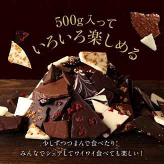 割れチョコアソート 12種（準チョコレート）500g_12種のフレーバー 割れチョコ ミックス 準チョコレート チョコレート チョコ ビターチョコ ホワイトチョコ ミルクチョコ クランチ アーモンド 