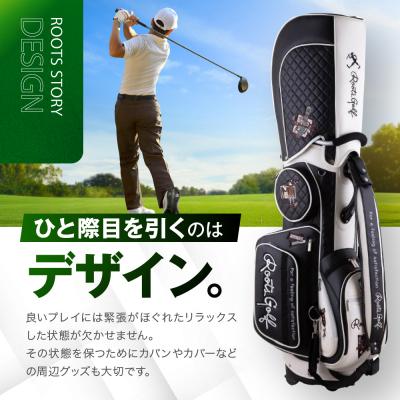 ふるさと納税 京都市 【ルーツゴルフ】ルーツストーリー キャディバッグ [ブラック/ホワイト](ゴルフ,ゴルフ用品) |  | 03