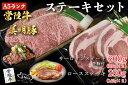 【ふるさと納税】【常陸牛A5ランク・美明豚ステーキセット】常陸牛サーロインステーキ600g（300g×2枚）＋美明豚ロースステーキ280g（140g×2枚）｜DT-23