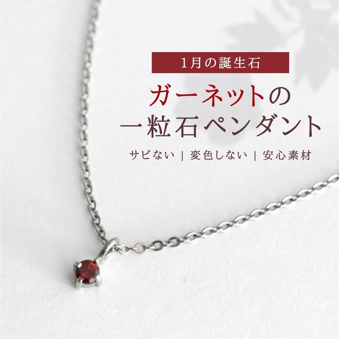【ふるさと納税】純チタン ガーネット 一粒石 ペンダント 誕生石 ネックレス 変色しにくい ギフト 新潟県 弥彦村
