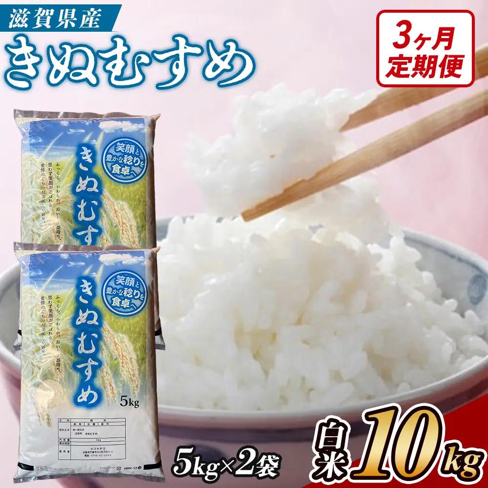 【3ヶ月定期便】【令和7年産】近江米きぬむすめ白米10kg（5kg×2袋） (173433-40038270)