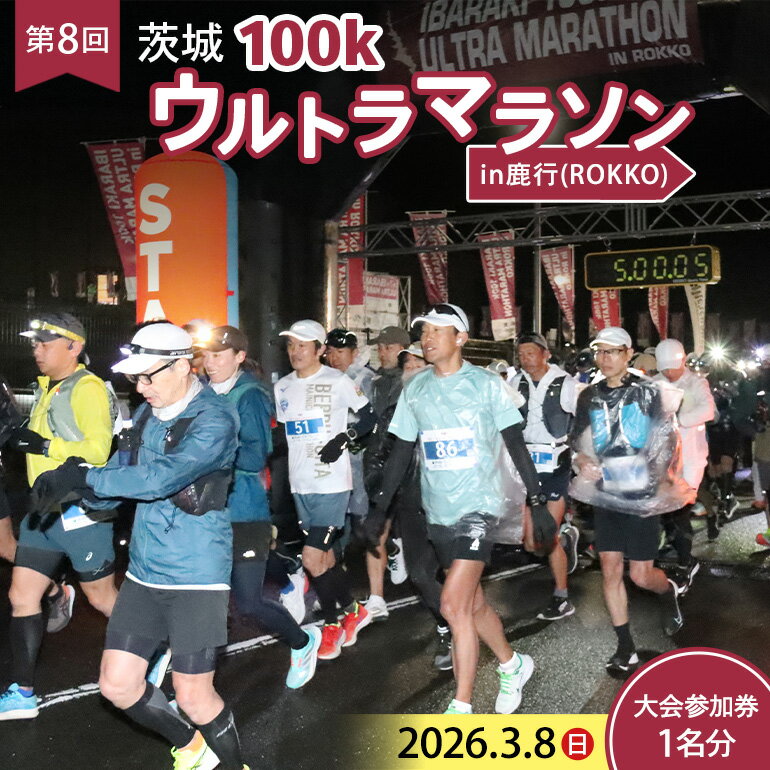 【ふるさと納税】 第8回茨城100kウルトラマラソンin鹿行(ROKKO) 大会参加券1名分 マラソン 大会 参加券 茨城 (A17-012)