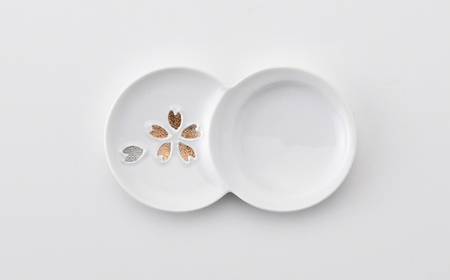 【波佐見焼】小分け豆皿 4枚セット 金彩銀彩 桜・紅葉・椿・梅 【重山陶器】[ZB29]