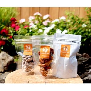 【ラッピング、Thank Youカード付】胡桃のハチミツキャラメリゼ(キャラメル・ほうじ茶・レモン)【1676442】